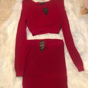 Skirt and sweater outfit